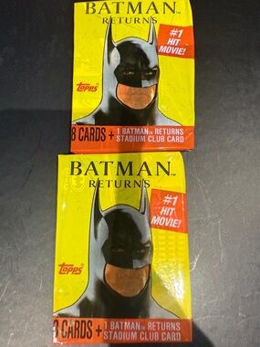 2pk Vintage Topps 1991 Batman Returns Trading Card Packs
